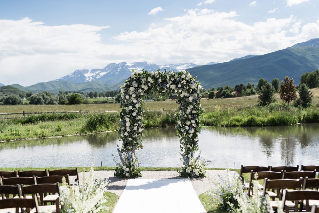 Natural Flower arch at River bottoms Ranch